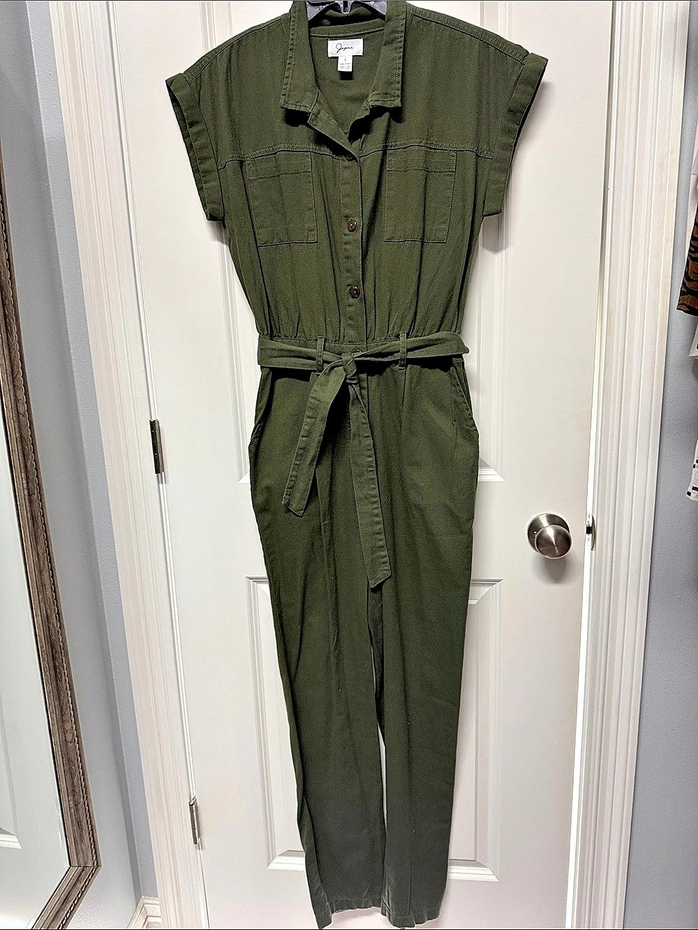 Japna Olive Utility Jumpsuit Size Small NWOT